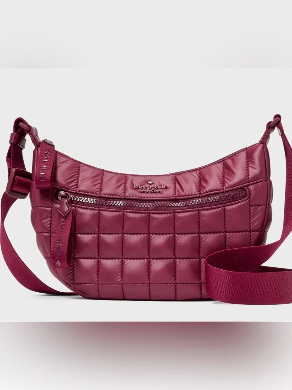 Kate Spade CAMDEN Quilted Crossbody Sling Bag in Deep Berry NWT